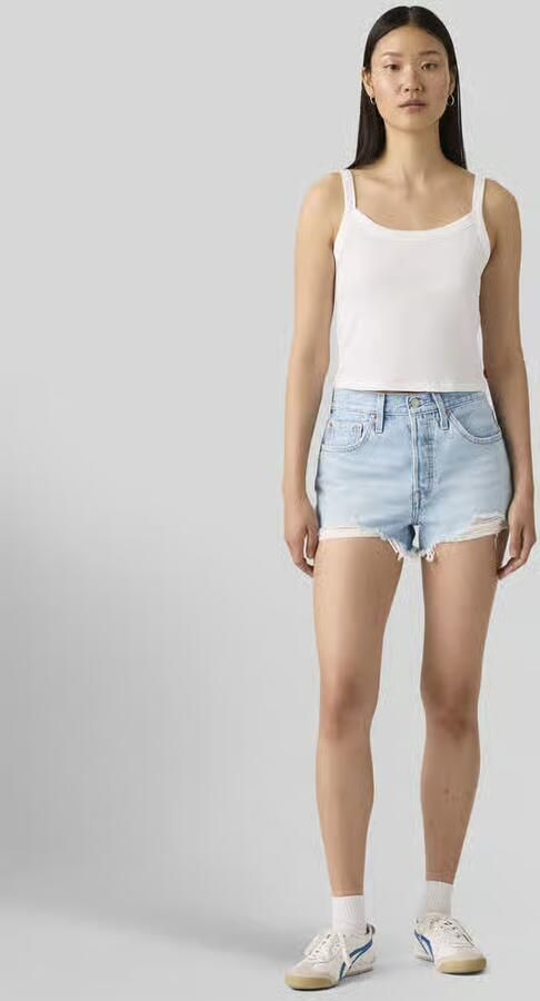 Levi's Blauwe effen dames shorts met ritssluiting en knoopsluiting Blue Dames - Foto 13