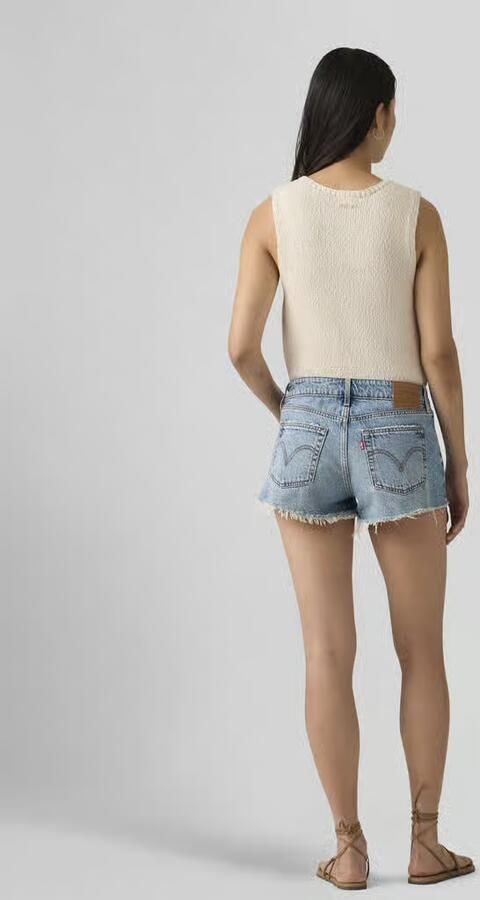 Levis LEVI'S Low Shorts Blauw- Dames Blauw - Foto 4