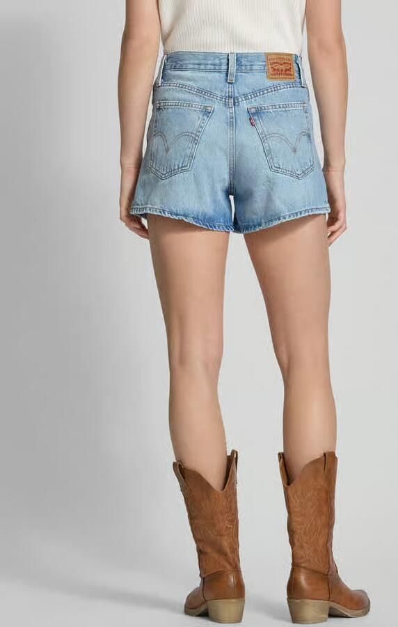 Levis LEVI'S High Waisted Mom Shorts Blue- Dames Blue