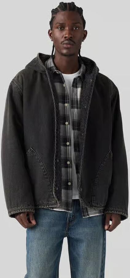 Levi's Loose fit jack van denim met capuchon en binnenvoering - Foto 3
