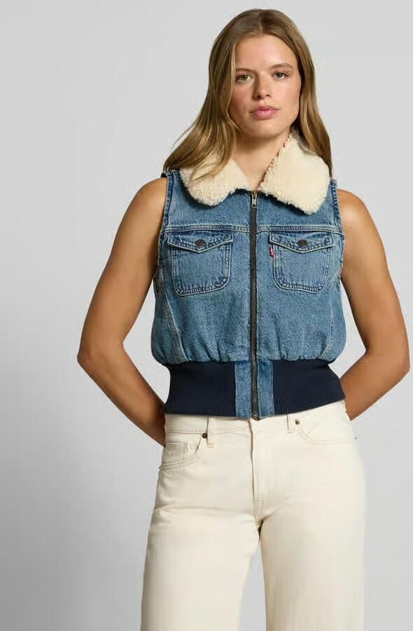 Levi's Regular fit bodywarmer van puur katoen model 'TINY SHERPA VEST' - Foto 2
