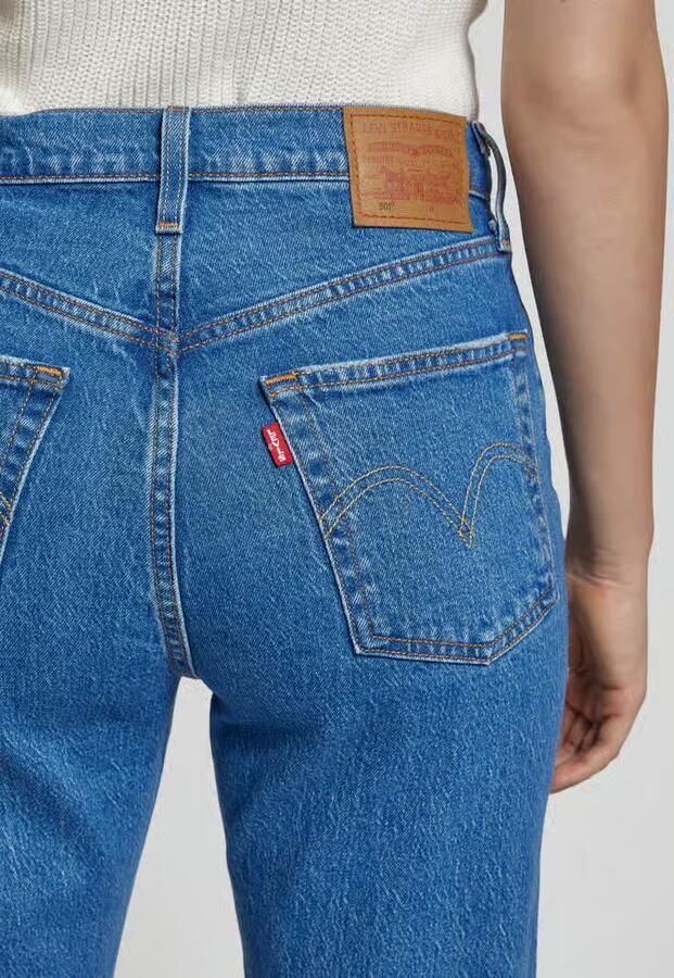 Levi's Regular fit jeans met riemlussen model '501 CROP JAZZ POP' - Foto 4