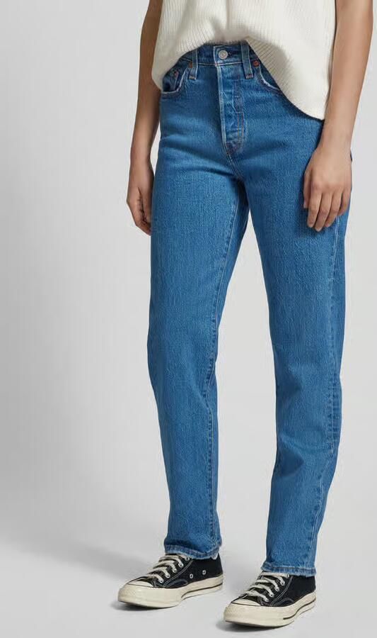Levi's Regular fit jeans met riemlussen model '501 CROP JAZZ POP' - Foto 7