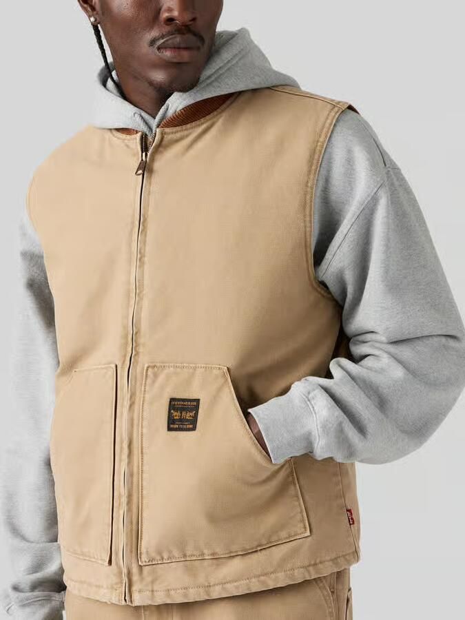 Levi's Regular fit outdoor bodywarmer van pure katoen met opgestikte zakken