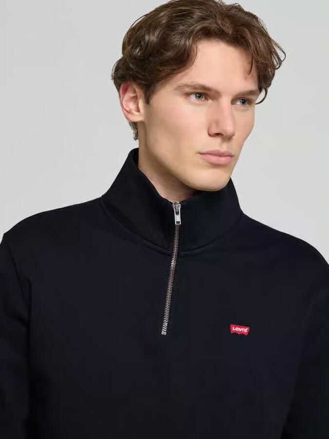 Levis LEVI'S Fleece 1 2 Zip Sweatshirt Black- Heren Black