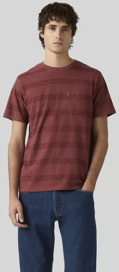 Levi's T-shirt Korte Mouw Levis T-shirt Classic Streep Rood - Foto 4