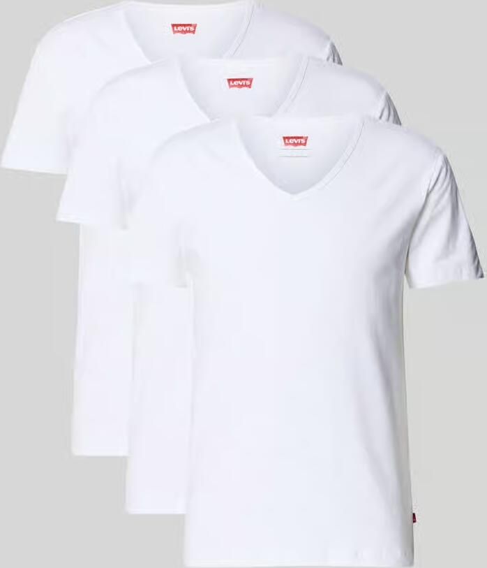 Levi's Regular fit t-shirt van katoenmix in set van 3 model 'SOLID'