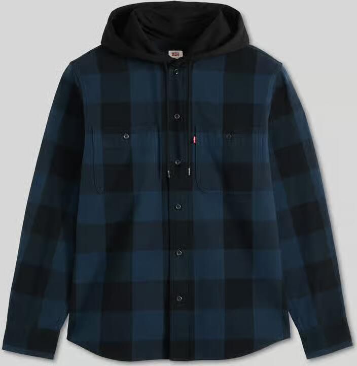 Levi's Regular fit vrijetijdsoverhemd van puur katoen met capuchon