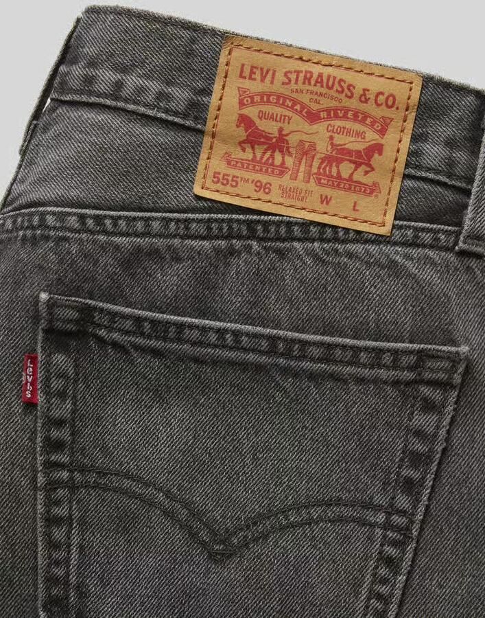 Levi's Relaxed straight fit jeans met steekzakken model '555' - Foto 2