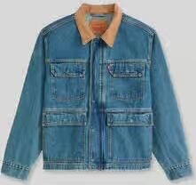 Levi's relaxed fit jeansjack van pure katoen met corduroy kraag