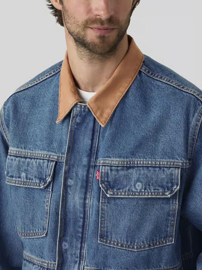 Levi's relaxed fit jeansjack van pure katoen met corduroy kraag