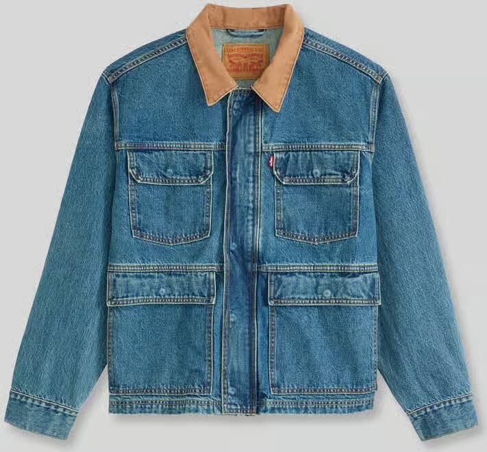 Levi's relaxed fit jeansjack van pure katoen met corduroy kraag - Foto 2