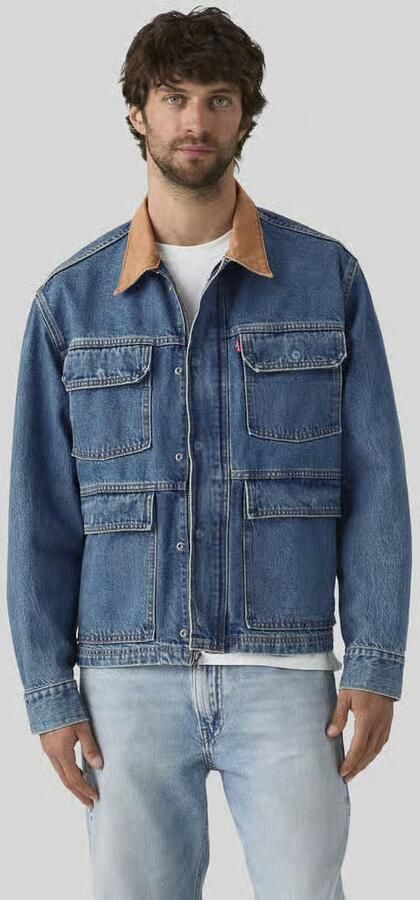 Levi's relaxed fit jeansjack van pure katoen met corduroy kraag - Foto 2