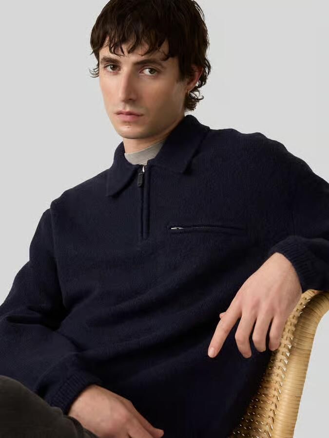 Levi's relaxed fit schipperstrui met wol model 'Boulder Quarter-zip' - Foto 4