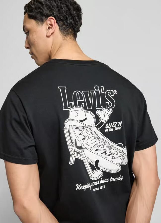 Levis LEVI'S Hotdog T-Shirt Zwart- Heren Zwart