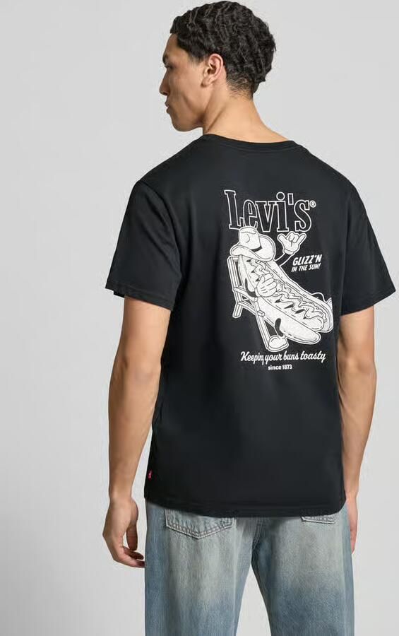 Levis LEVI'S Hotdog T-Shirt Zwart- Heren Zwart - Foto 3