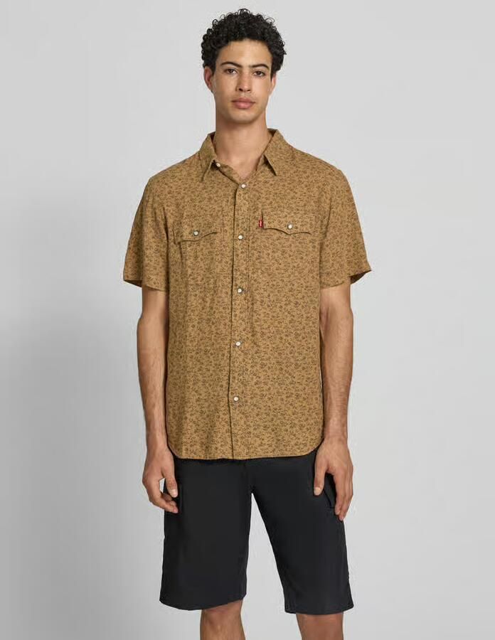 Levi's relaxed fit vrijetijdsoverhemd van mix van linnen en viscose model 'WESTERN' - Foto 2