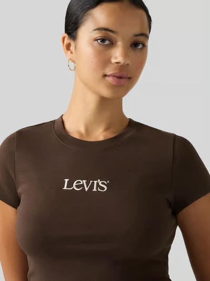 Levi's Slim fit t-shirt van katoenmix met logoprint