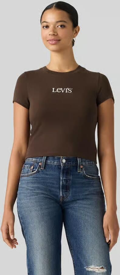 Levi's Slim fit t-shirt van katoenmix met logoprint - Foto 2