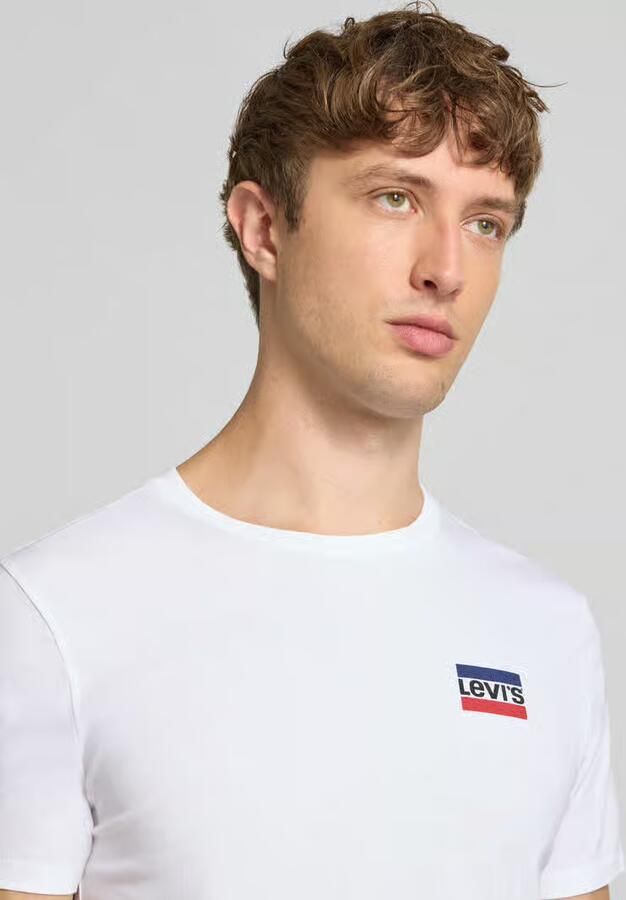 Levi's Slim fit T-shirt van puur katoen in set van 2 model '2PK CREWNECK GRAPHIC' - Foto 7