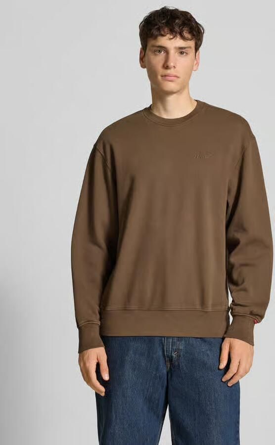 Levi's Sweater Levis Authentic Crew Garment Dye Khaki Green G - Foto 2