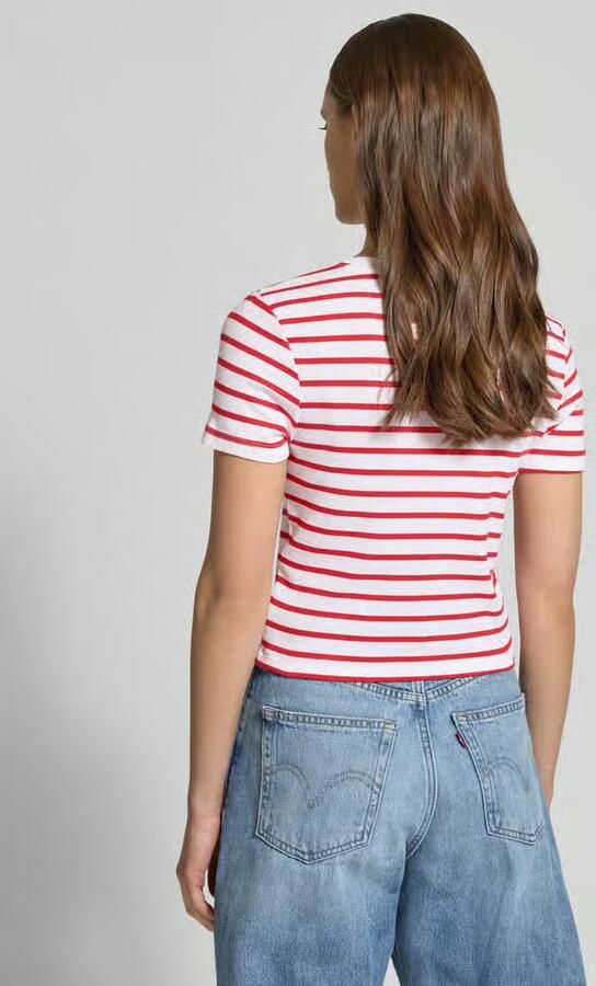 Levis LEVI'S Stripe Slim T-Shirt Wit- Dames Wit - Foto 4