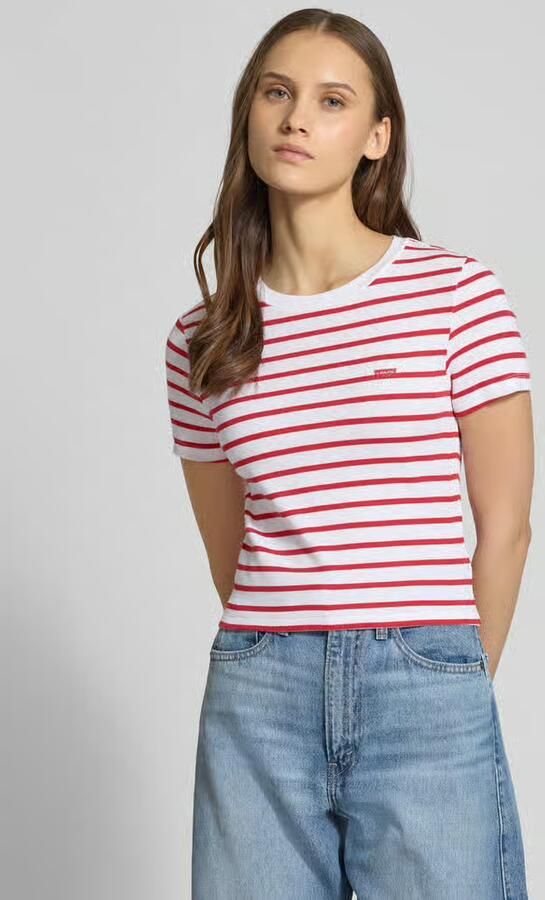 Levis LEVI'S Stripe Slim T-Shirt Wit- Dames Wit - Foto 3