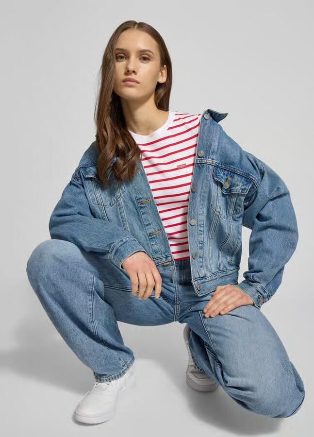 Levis LEVI'S Stripe Slim T-Shirt Wit- Dames Wit - Foto 2