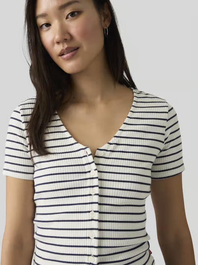 Levi's T-shirt met knoopsluiting