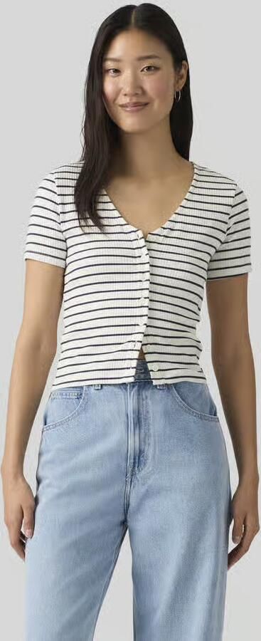Levi's T-shirt met knoopsluiting - Foto 3