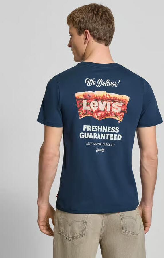 Levis LEVI'S Pizza Graphic T-Shirt Donker Blauw- Heren Donker Blauw - Foto 4