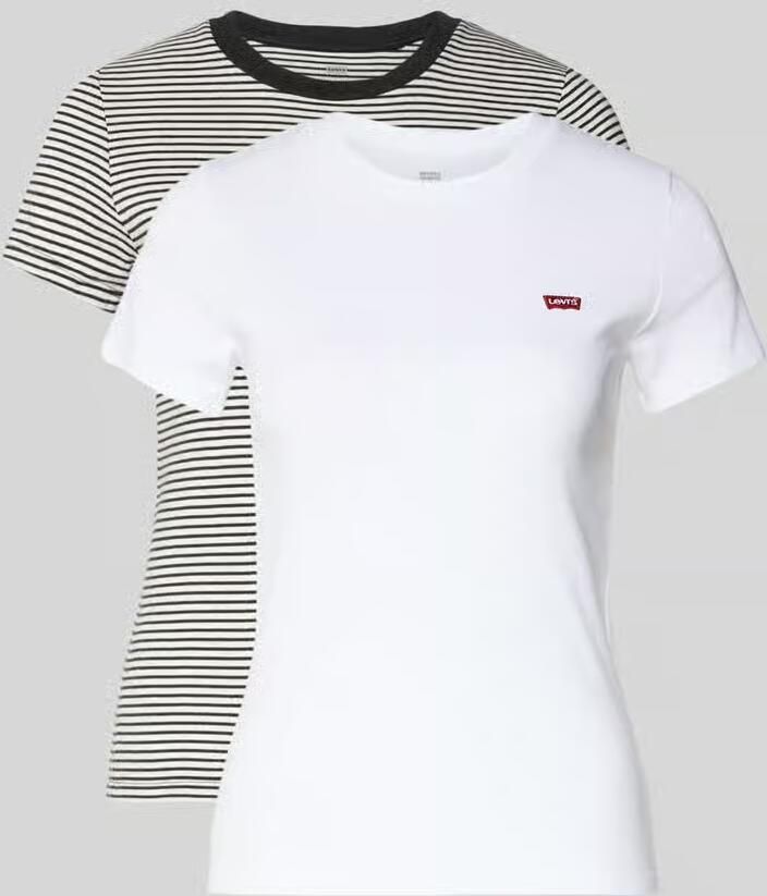 Levi's T-shirt Mini-Logo met klein logoborduursel op borsthoogte (set 2-delig)