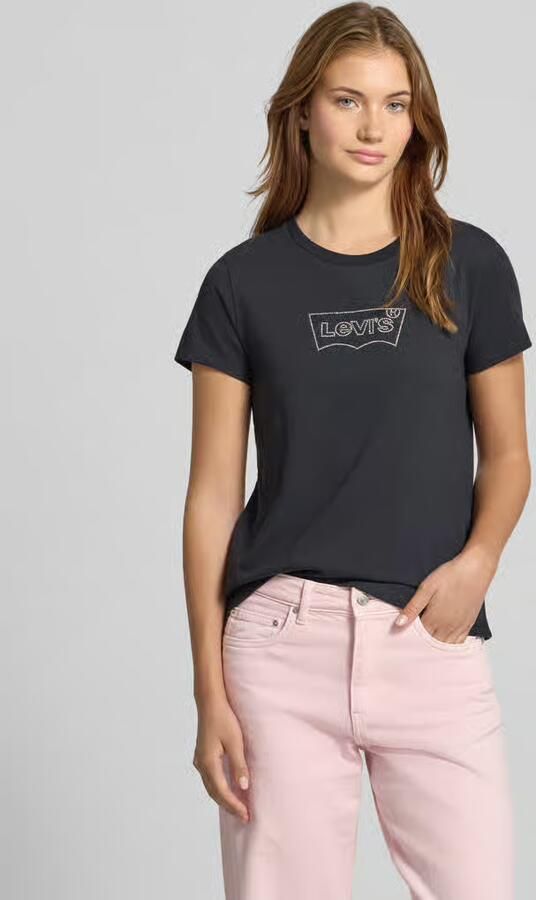 Levi's Shirt met ronde hals The Perfect Tee met logo in metallic-holoprint - Foto 7