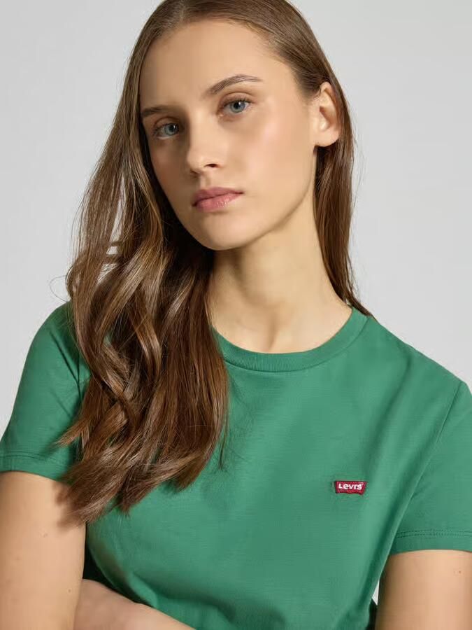 Levi's T-shirt met ronde hals en labelstitching