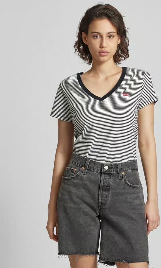 Levi's Shirt met V-hals PERFECT VNECK met mini-batwing-logoborduursel - Foto 10