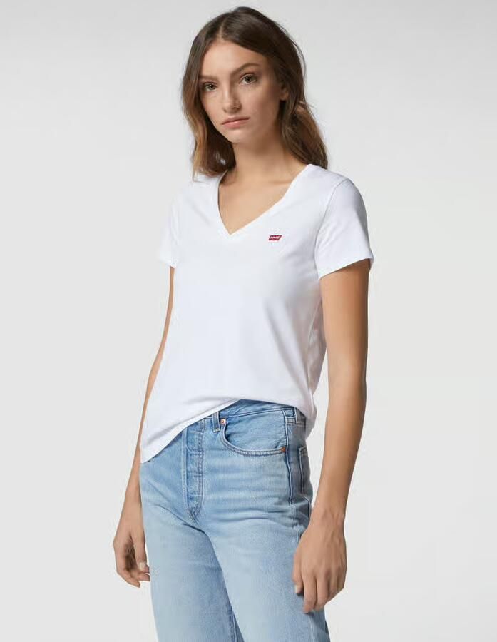 Levi's Shirt met V-hals Perfect Tee met klein batwing-logo - Foto 6