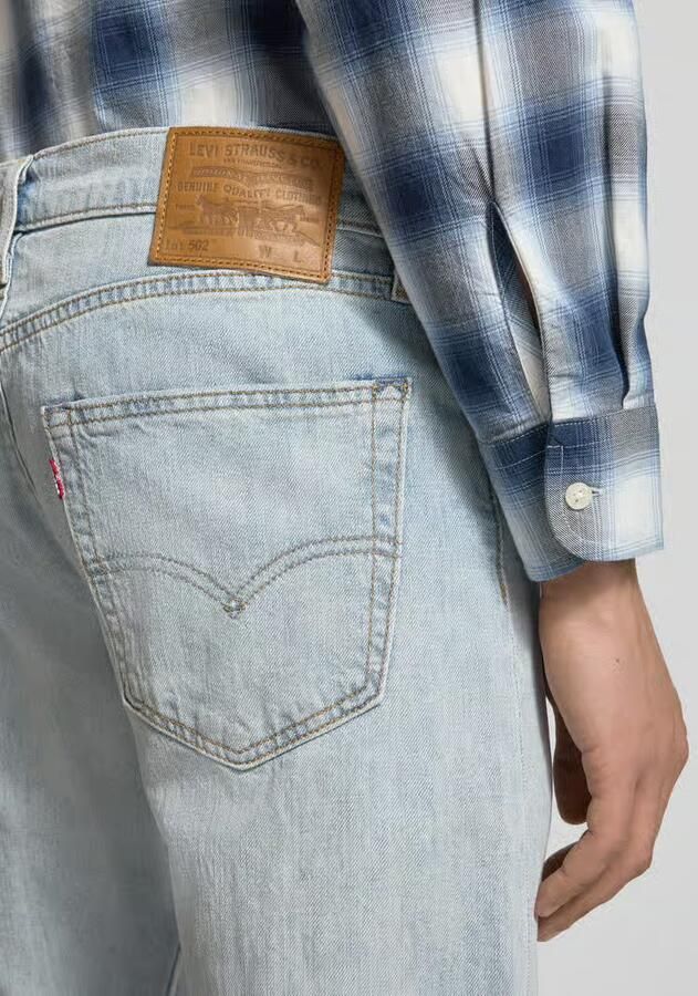 Levi's tapered fit jeans van mix van katoen en linnen model '502 '