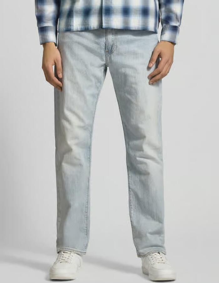 Levi's tapered fit jeans van mix van katoen en linnen model '502 ' - Foto 3
