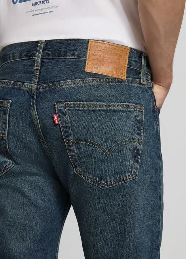 Levi's Wide leg fit jeans van zuiver katoen model '501 Original'