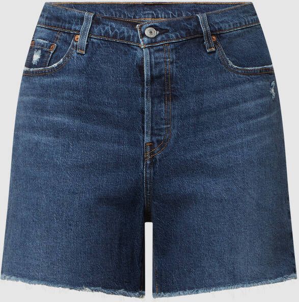Levi's® Plus Destroyed jeans 501 Original Short met gerafelde zoom