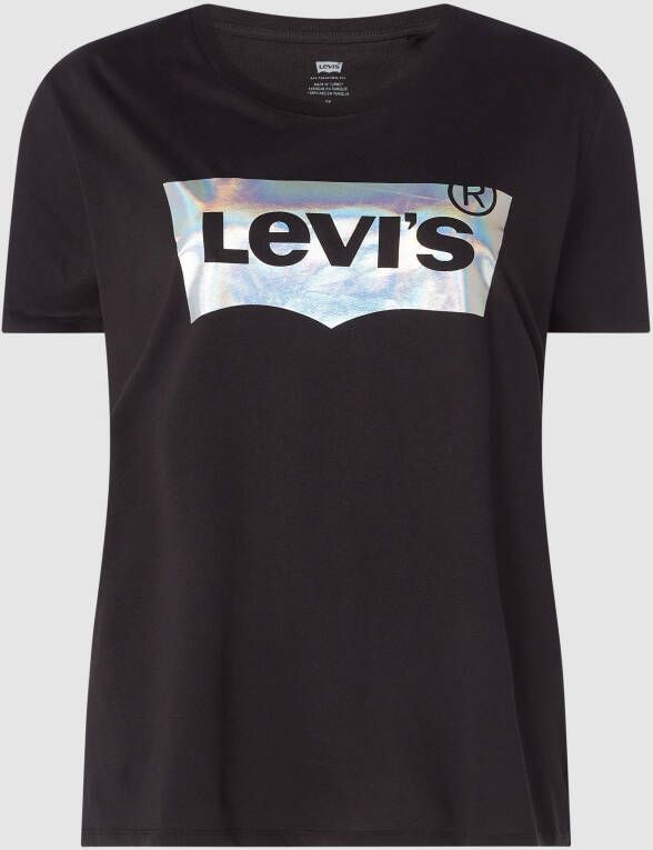 Levi's Plus Levi's Plus Shirt met korte mouwen PL PERFECT TEE Logo in holografische look