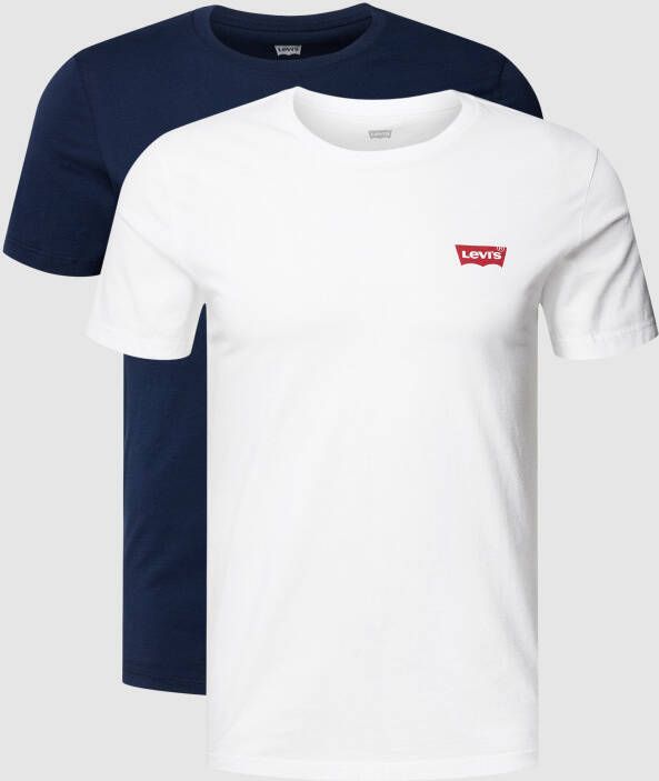 Levi's Slim fit T-shirt met labelprint in een set van 2 stuks