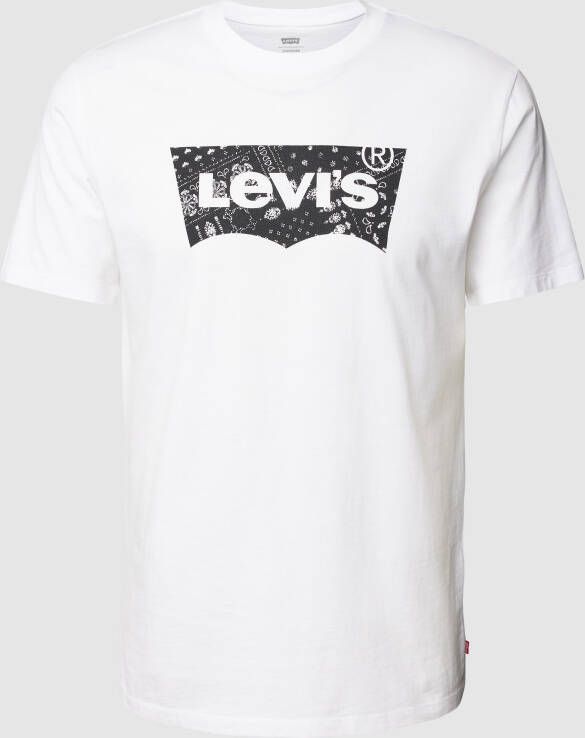 Levi's Witte Graphic Crewneck T-shirt voor heren van Levis Wit Heren