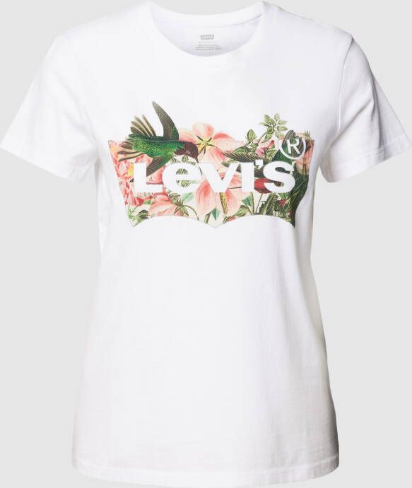 Levi's T-shirt met labelprint model 'THE PERFECT TEE BATWING'