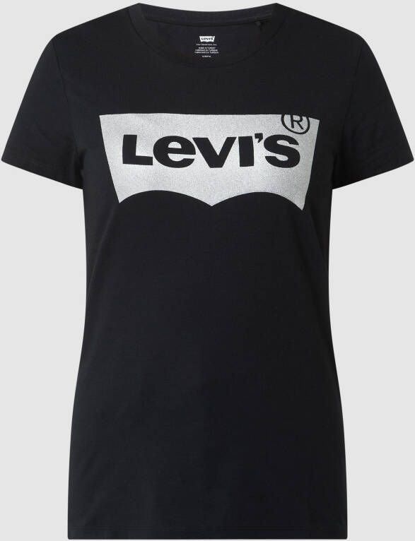 Levi's Shirt met ronde hals The Perfect Tee met logo in metallic-holoprint