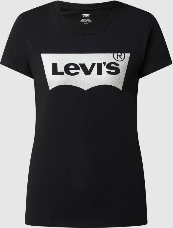 Levi's Shirt met ronde hals The Perfect Tee met logo in metallic-holoprint