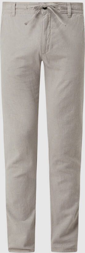 Lindbergh Linnen chino met Franse steekzakken