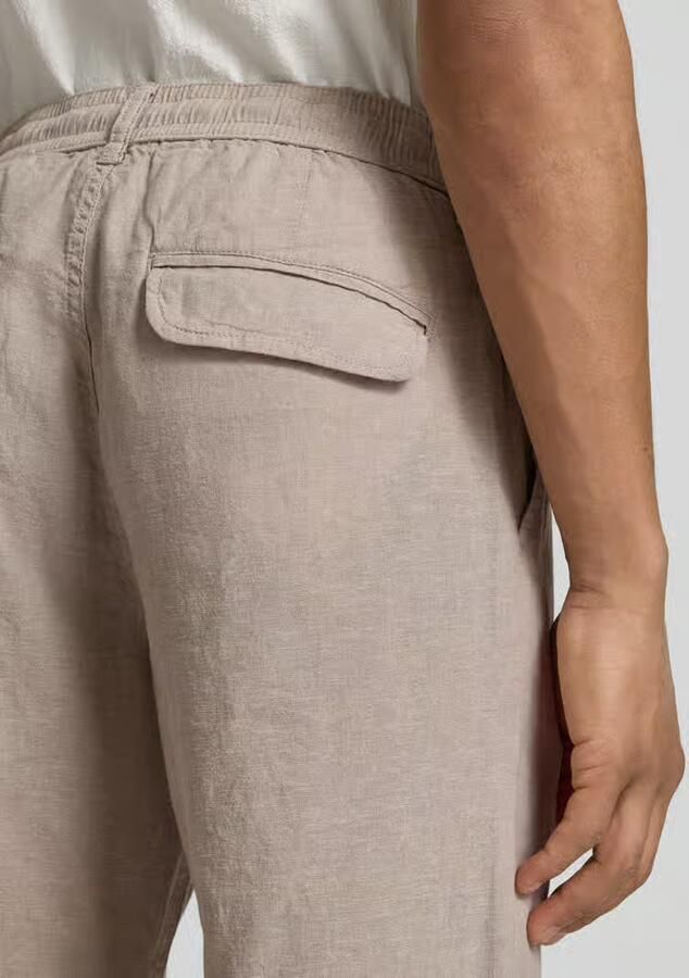 Lindbergh Broek van mix van katoen en linnen met elastische tailleband