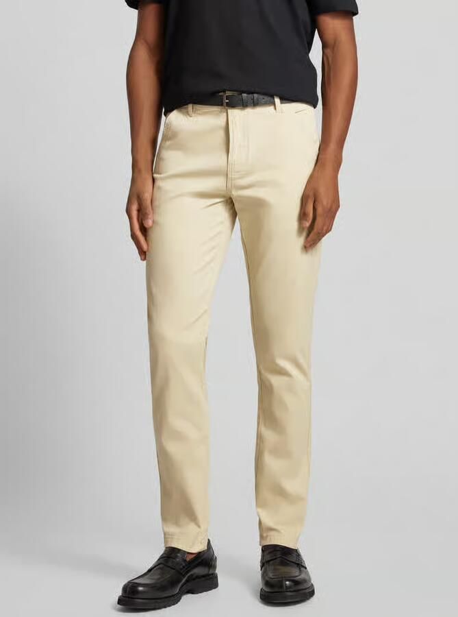 Lindbergh Clasic stretch fit chino met riem - Foto 2