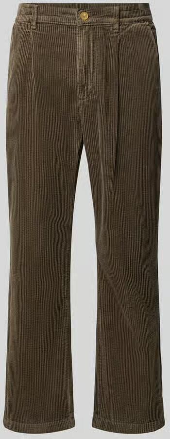Lindbergh Corduroy broek met bandplooien en steekzakken